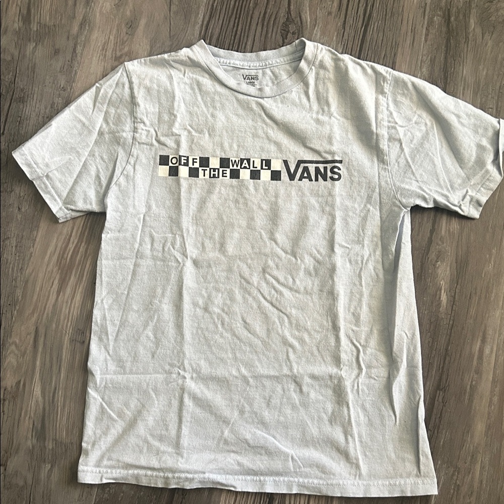 Vans Light blue Tee with Checkered Graphic